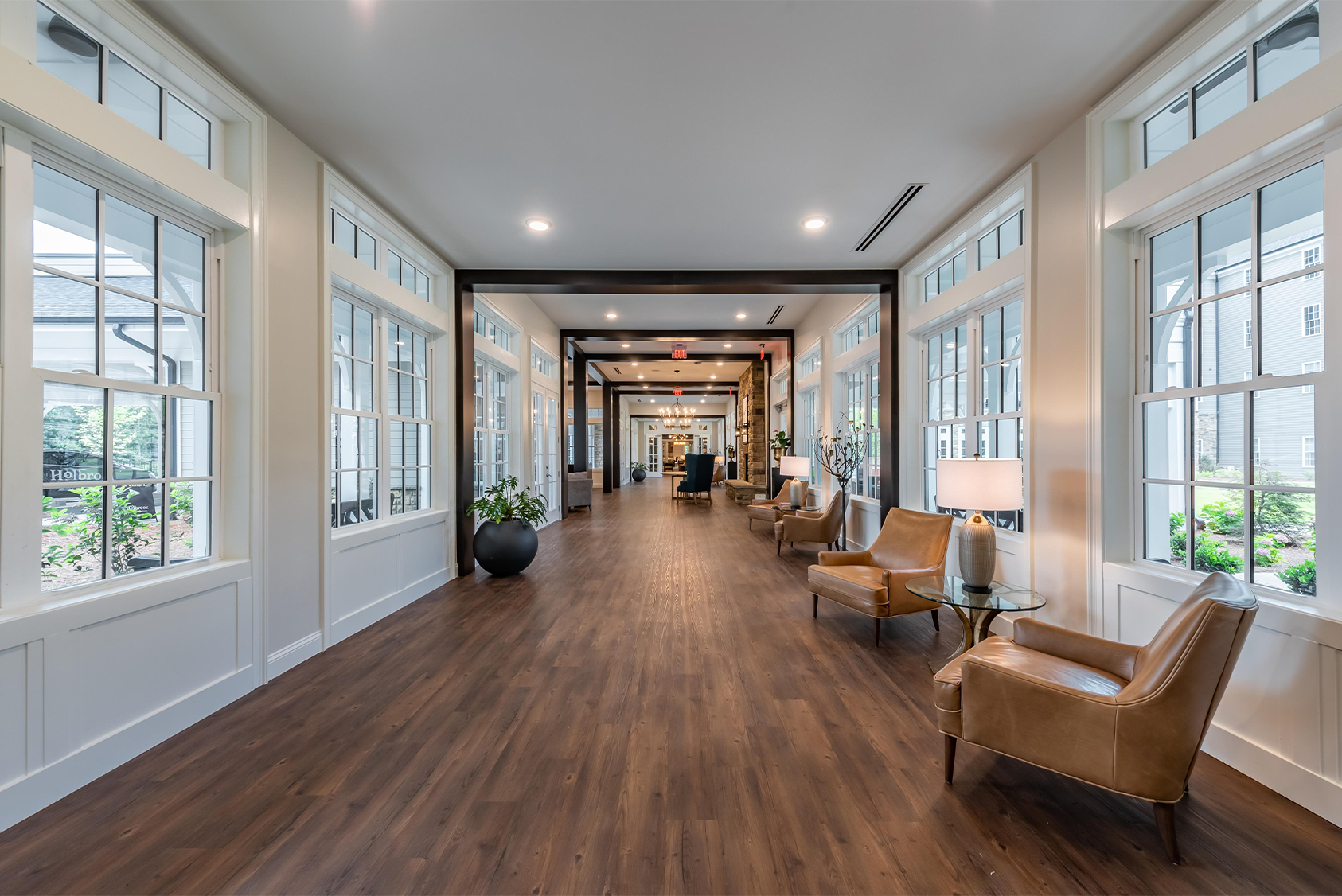 Cobalt Surfaces Commercial LVT Katanga Burro Installed in a Senior Living Corridor