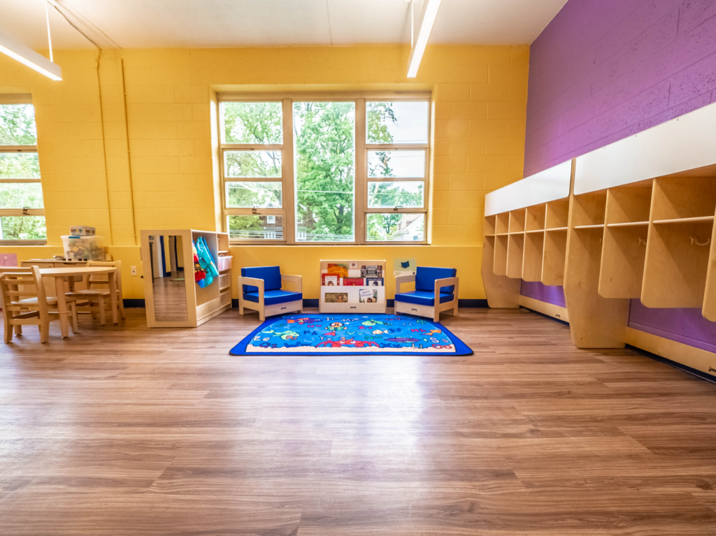 Cobalt Surfaces Commercial LVT Tangent Cohiba installed in an Early Childhood Education Space